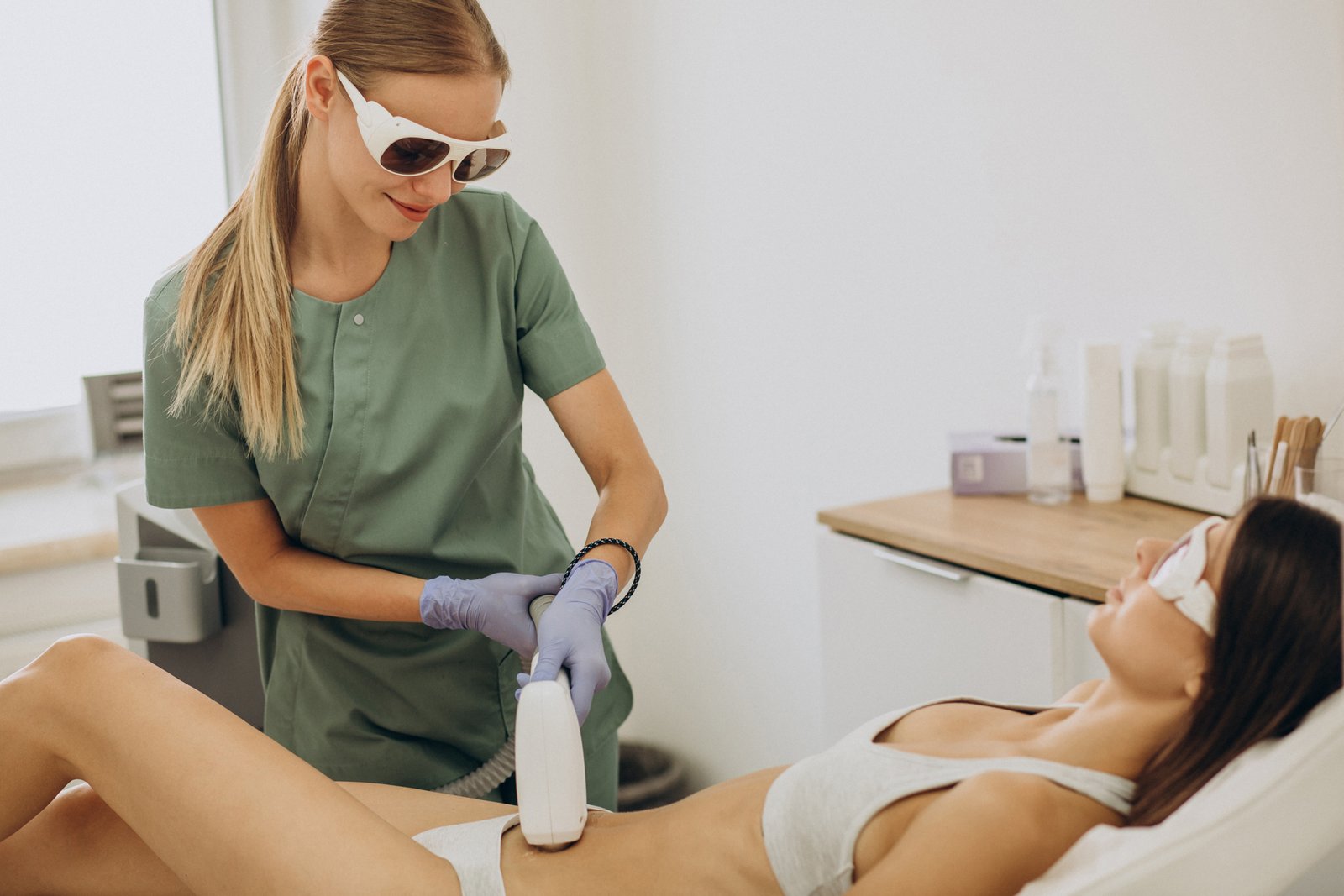 Laser bikini hair removal therapy